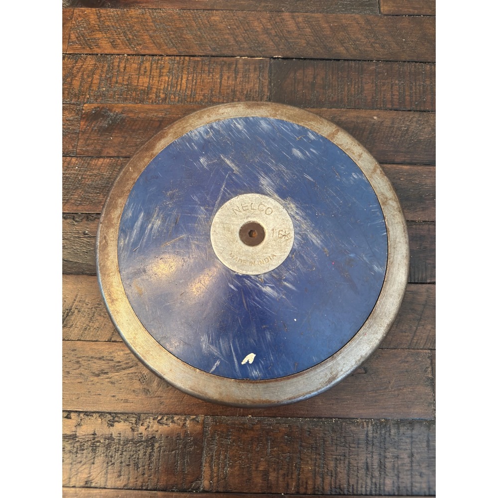 Nelco 1.6kg Track and Field Discus Throwing Disc Blue Steel Rim Made in India